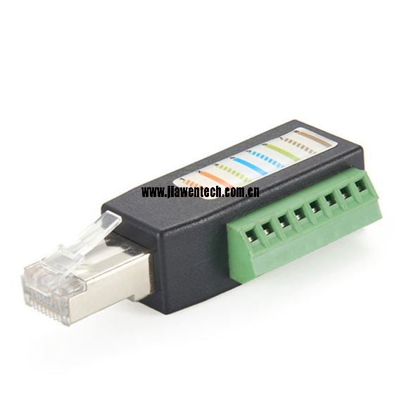 RJ45 to 8 screws terminal block connector
