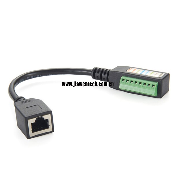 RJ45 Female to 8 Position Terminal Block Cable