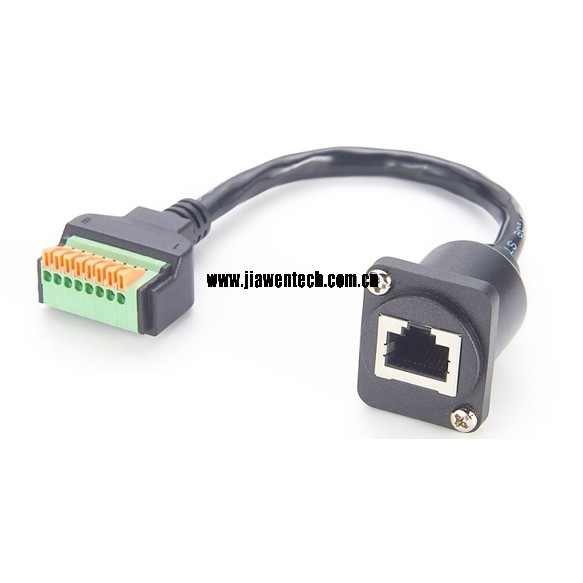 RJ45 8P8C Panel Mount Breakout Board with Screw Terminal