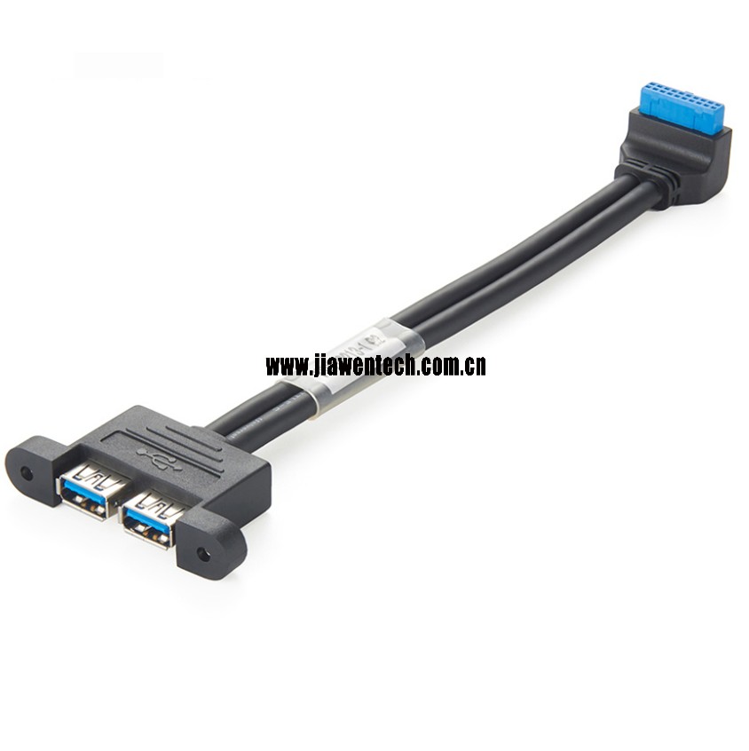 ​USB 3.0 20 Pin Motherboard to Dual Panel Mount Cable