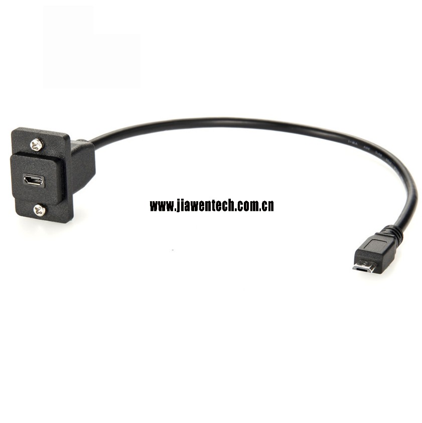 ECF Style Micro USB Panel Mount Cable