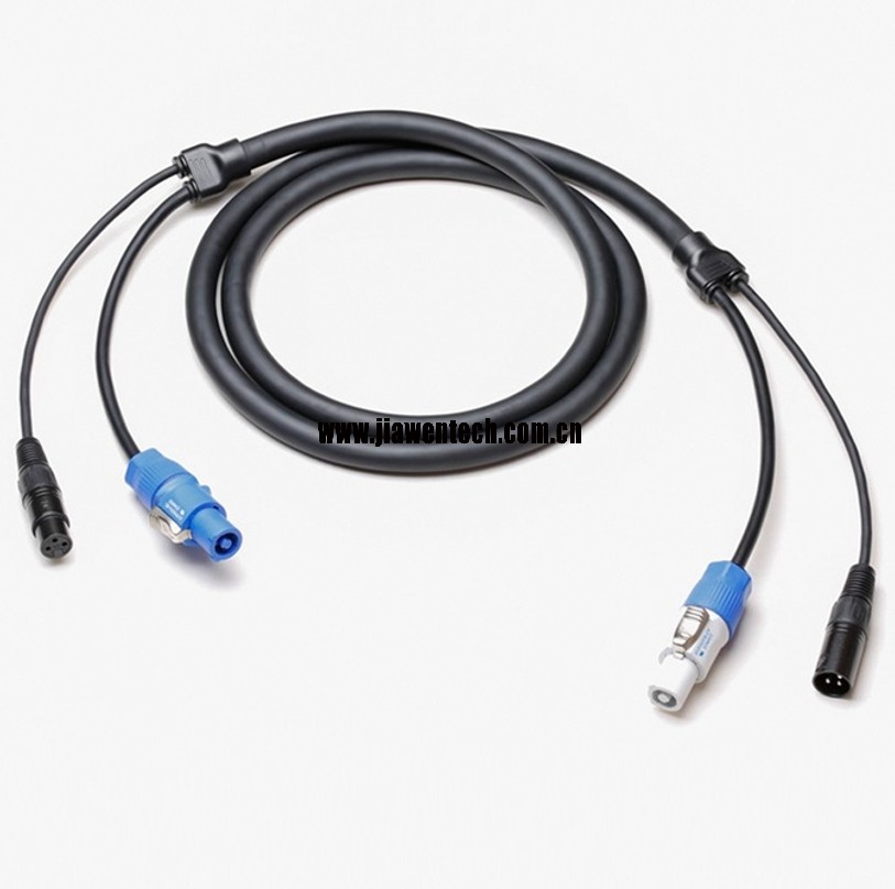 DMX and power hybrid cable with XLR 3p. and powerCON