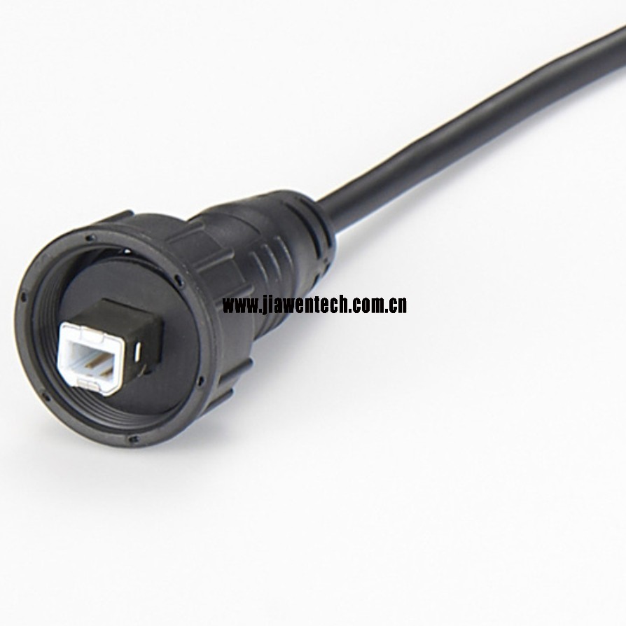 Waterproof USB Type B Male Cable Assembly