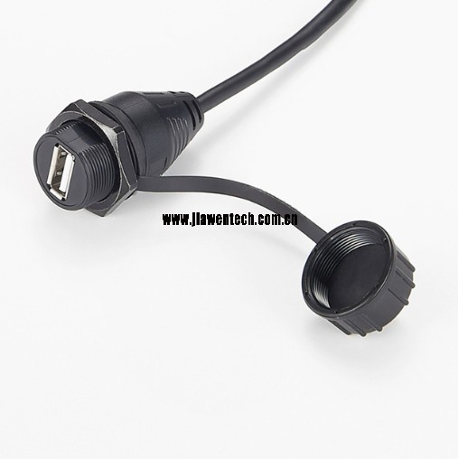 Waterproof cable USB 2.0 type A female connector rated IP67