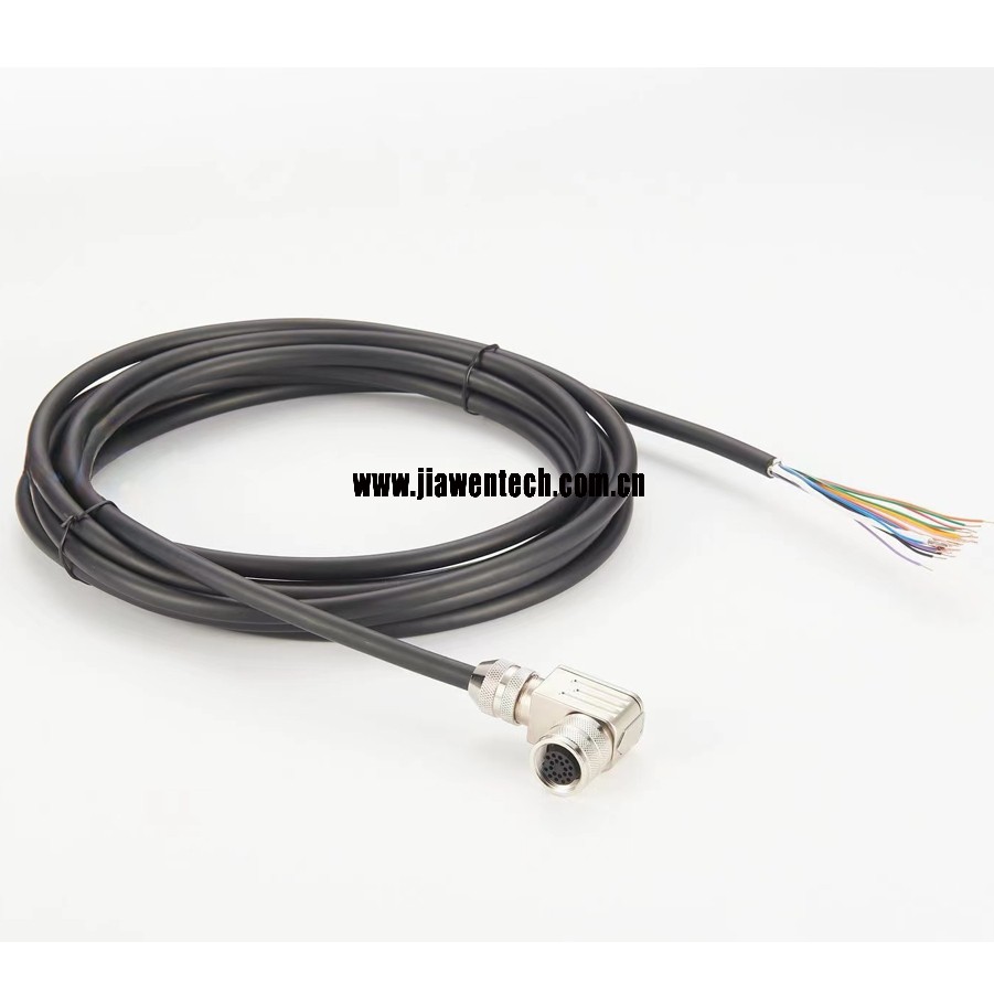 Single Ended Cordset M16 Right Angle to Pigtail