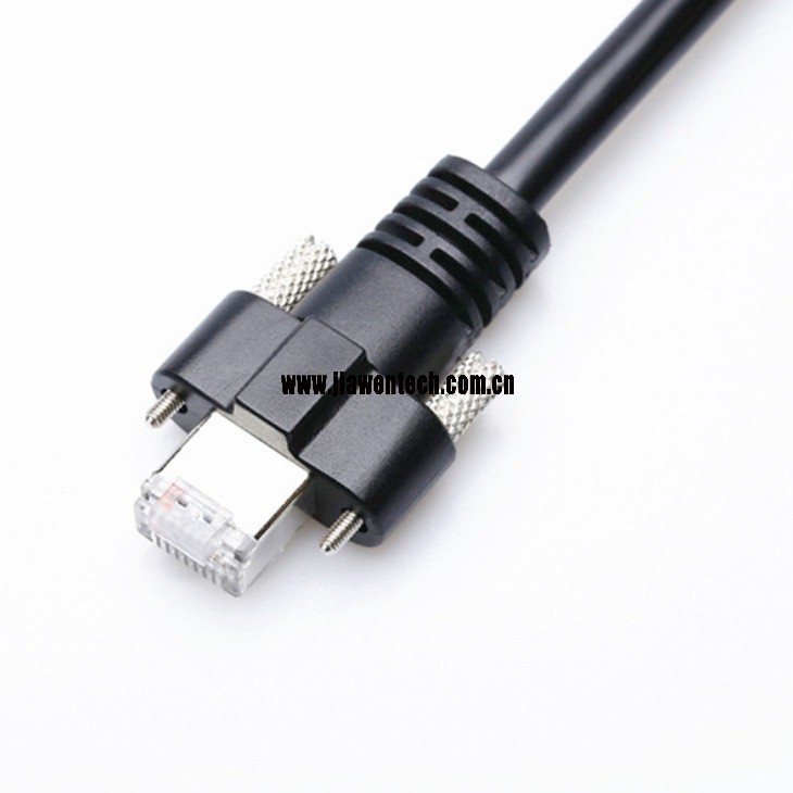RJ45 Horizontal W/Thumbscrews Gige Cable For Industrial Gige   Camera