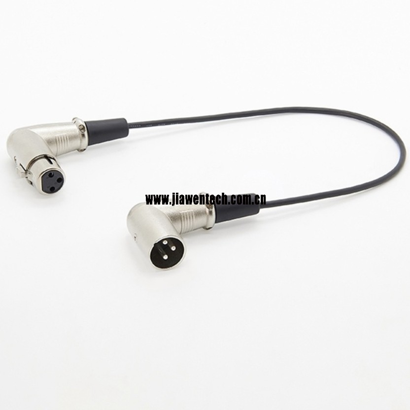 Right Angle XLR Male to XLR Female Cable