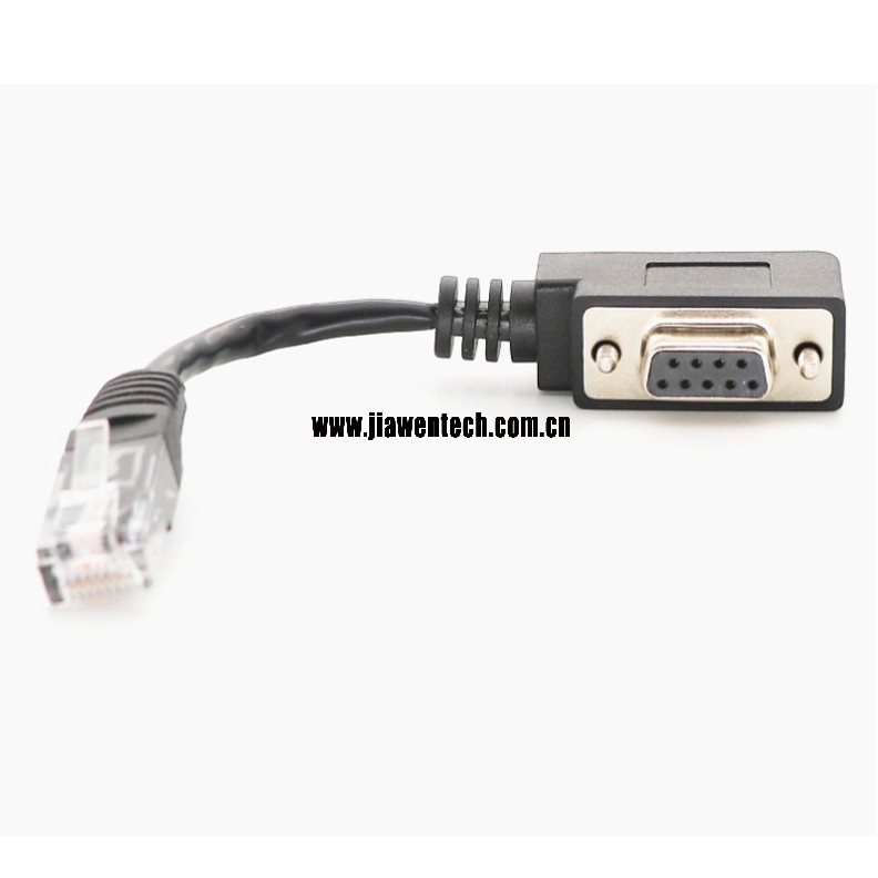 RS232 Data Cable, RJ45 to DB9 Male angled