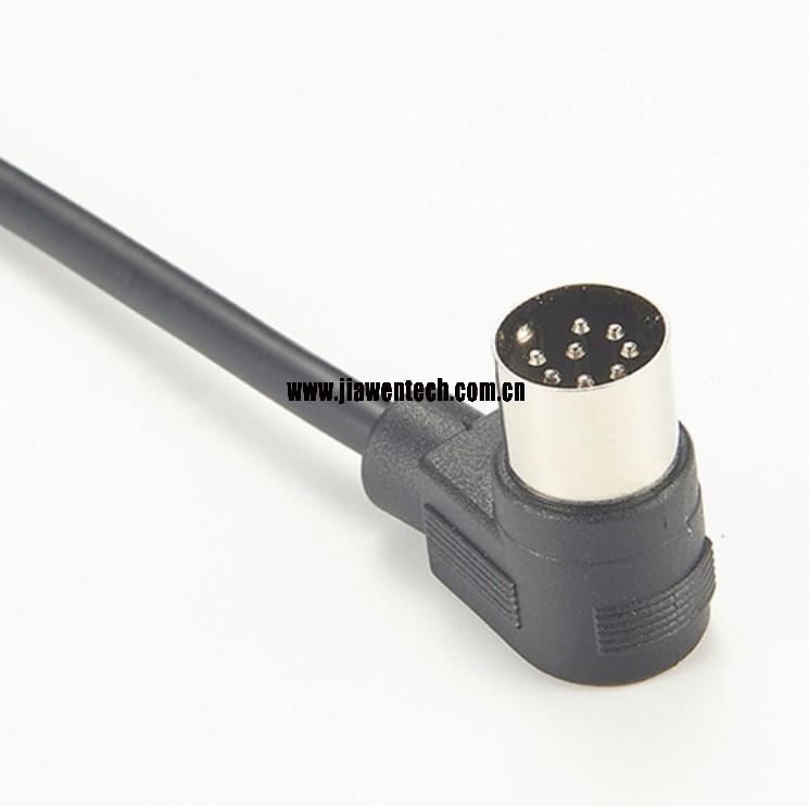 DIN 3Pin 4Pin 5Pin 6Pin 7Pin 8Pin 9Pin 13 Pin Right Angle 90 Degree   Cable
