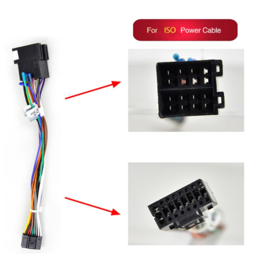 Podofo 2 Din Car radio Multimedia Player for Universal Accessories Adapter Connector Plug Cable for VW Nissian Toyota USB Wire