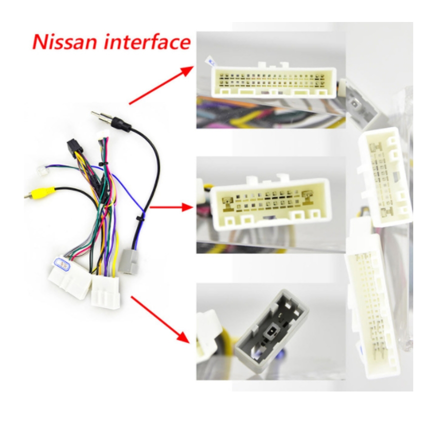 Podofo 2 Din Car radio Multimedia Player for Universal Accessories Adapter Connector Plug Cable for VW Nissian Toyota USB Wire