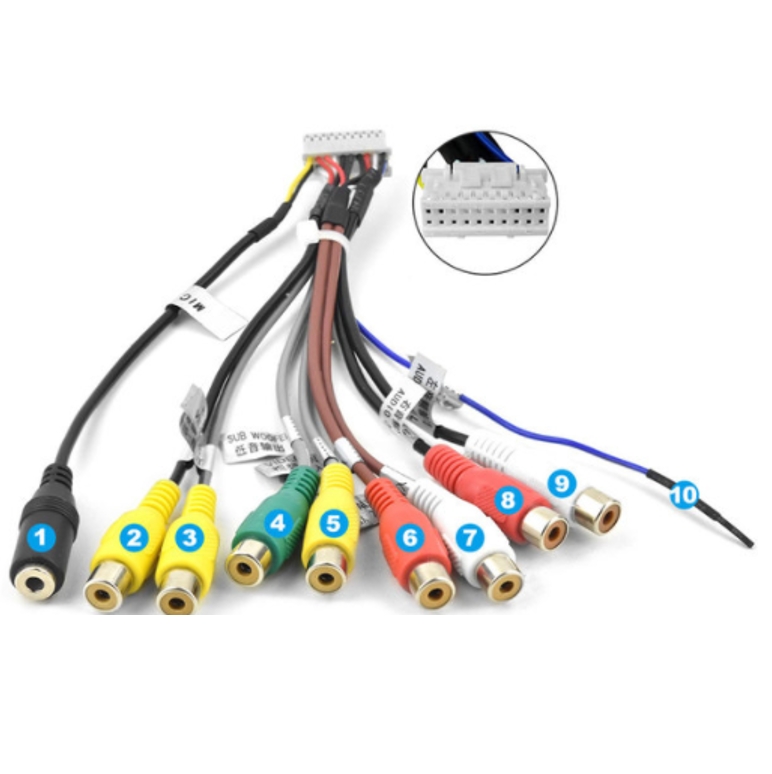 Podofo 2 Din Car radio Multimedia Player for Universal Accessories Adapter Connector Plug Cable for VW Nissian Toyota USB Wire