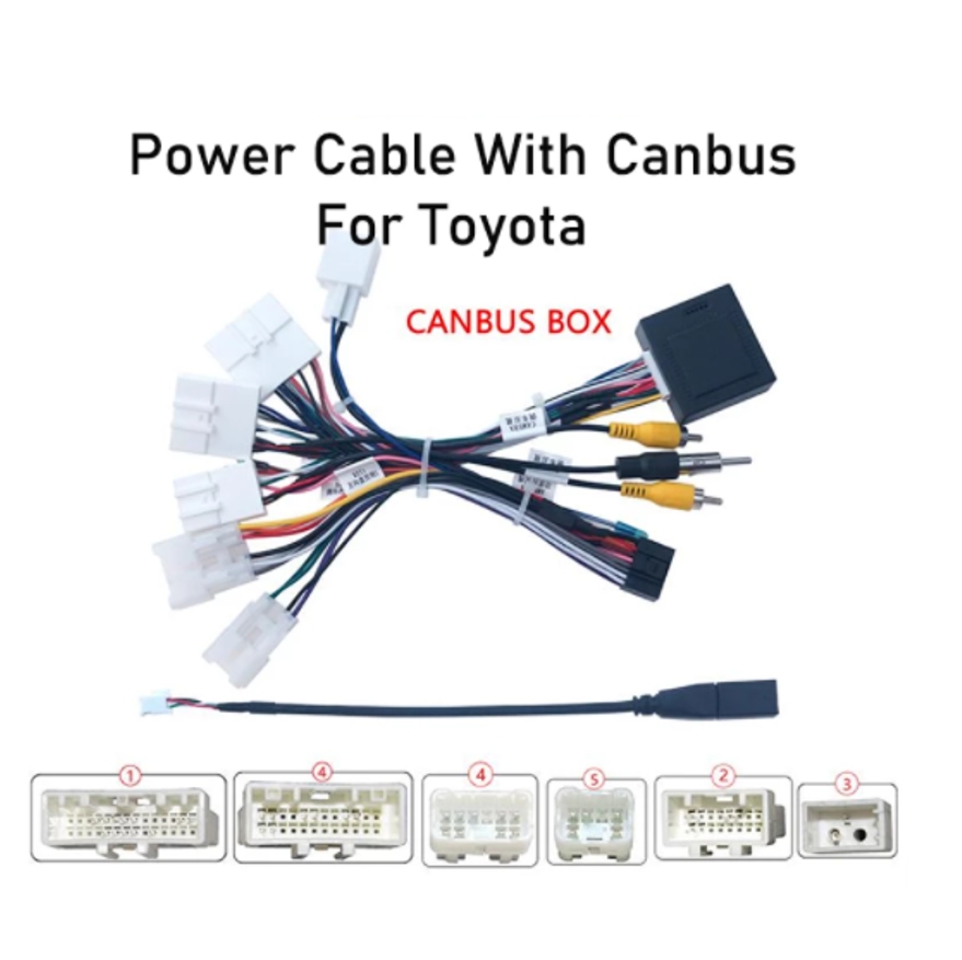 Car 16-pin Android Wire Harness Power Cable Adapter With Canbus For Toyota Corolla/Camry/RAV4/Crown/Reiz power cord with canbus