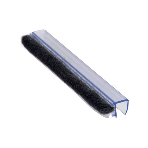6-12mm Glass Door PVC Seal with Brush - No Glue Required