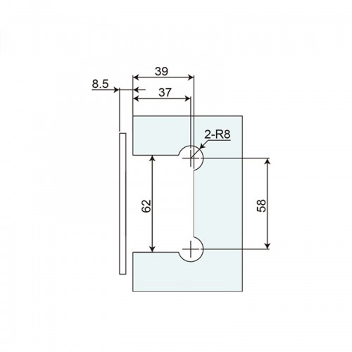 Glass to Wall T Shape 90° Shower Hinge (SHT-A-ST)
