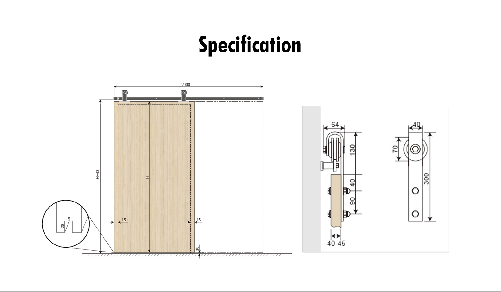 Sliding Barn Door (OF-W-12)