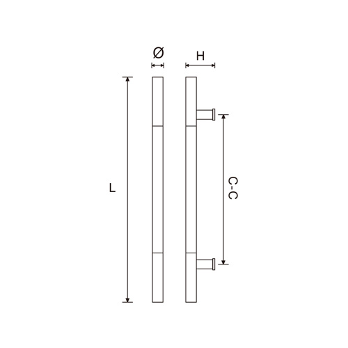 H Shape Cylinder Glass Door Pull Handle (DH-100W)