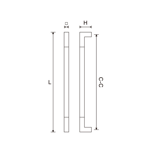 H Shape Rectangle Glass Door Pull Handle (DH-99W)