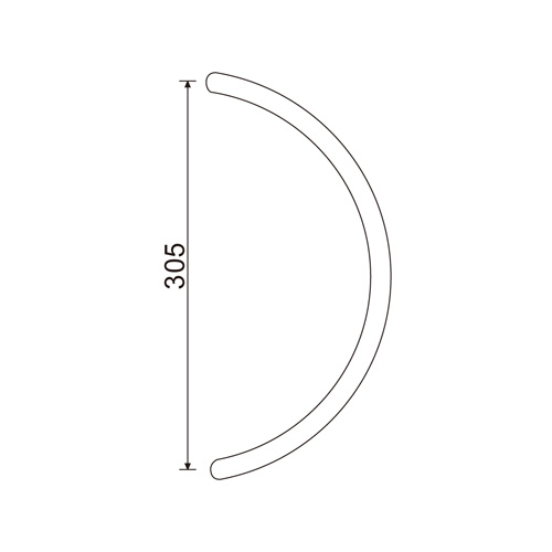 Semicircle Shape Cylinder Glass Door Pull Handle