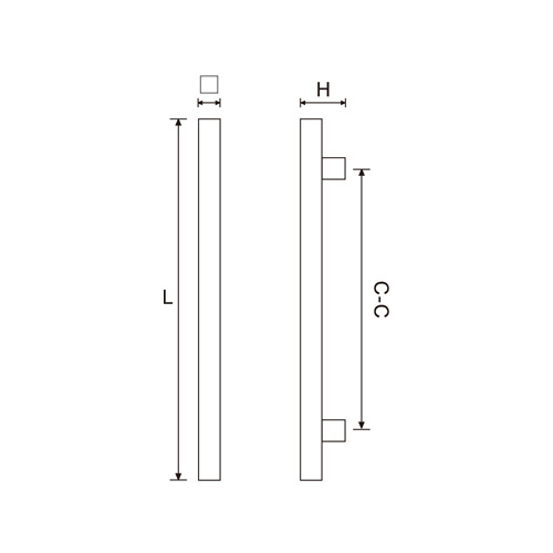 H Shape Rectangle Glass Door Pull Handle (DH-15F)
