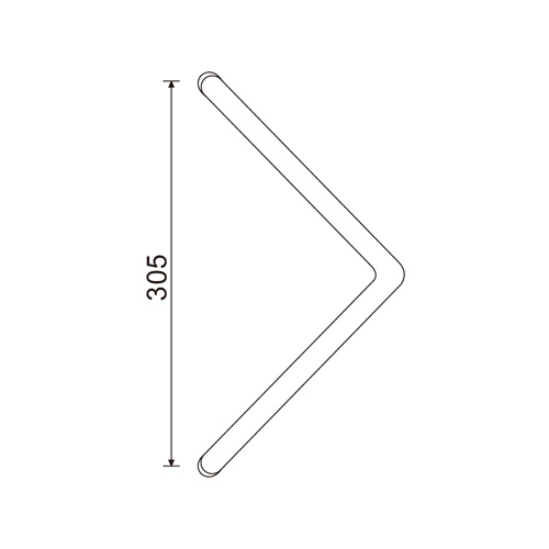V Shape Cylinder Glass Door Pull Handle