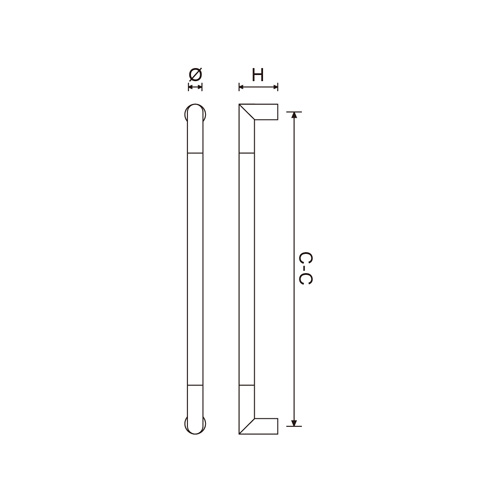 Cylinder Glass Door Pull Handle