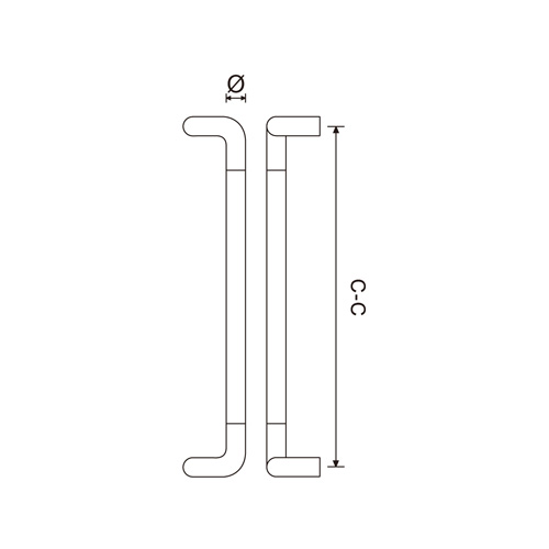 Double Glass Door Pull Handle