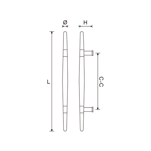 H Shape Cylinder Glass Door Pull Handle (DH-03)