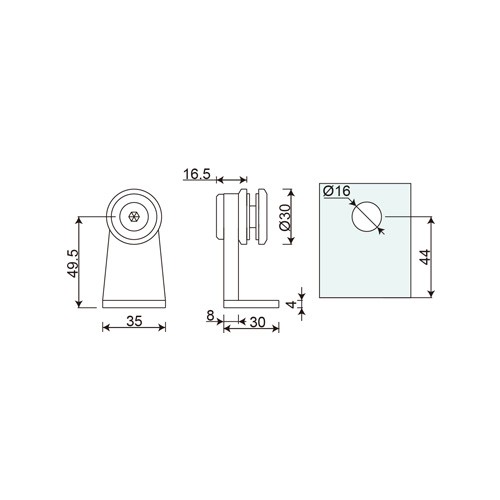 Wall to glass connector