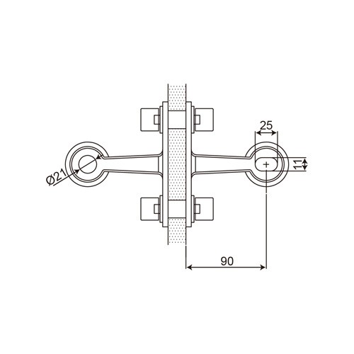S200 Series 180 Degree 2 Arms Glass Spider Fittings