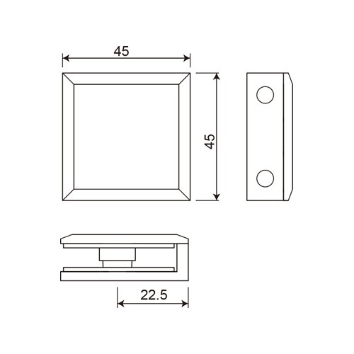 Wall Mount 90° Fixed Bracket (GC00-C2)