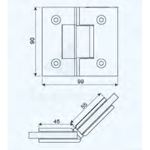 135 Degree Glass to Glass Shower Hinge