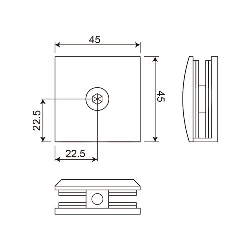 Wall Mount 90° Fixed Bracket (GC00-D1)