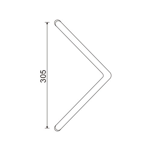 V Shape Cylinder Glass Door Pull Handle