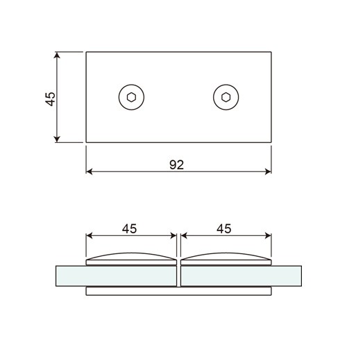 Double Sided 180° Glass to Glass Fixed Bracket (GC180-D2)