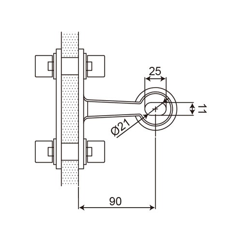 S200 Series 180 Degree 1 Arm Glass Spider Fittings