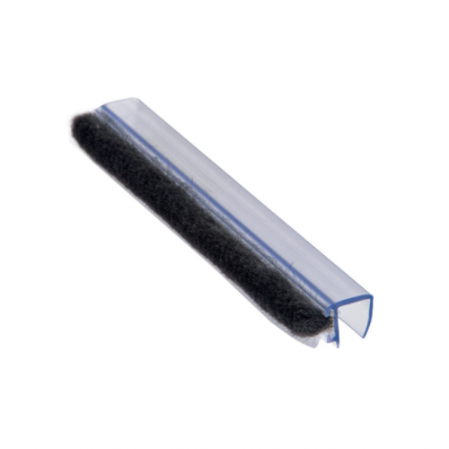 6-12mm Glass Door PVC Seal with Brush - No Glue Required
