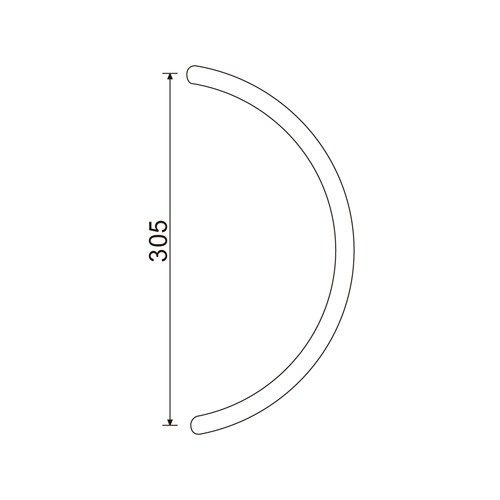 Semicircle Shape Cylinder Glass Door Pull Handle