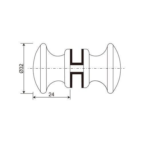 Brass Classic Style Round Double Pull Knob (SK-01)