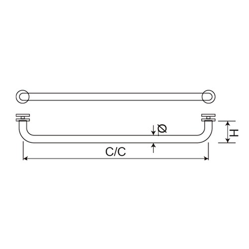 Round Corner Single-Sided Towel Bar (DH-801C-S)