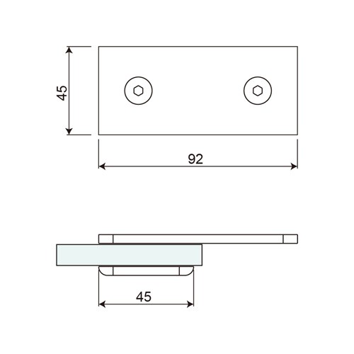 Glass to Wall 180° Fixed Bracket (GC180-B1-ST)