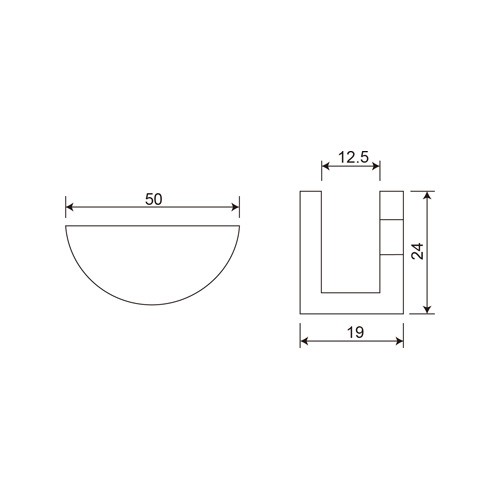 Brass Square Edge Semicircle Shape Shelf Bracket