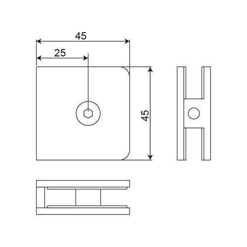 Wall Mount 90° Fixed Bracket (GC00-A1)