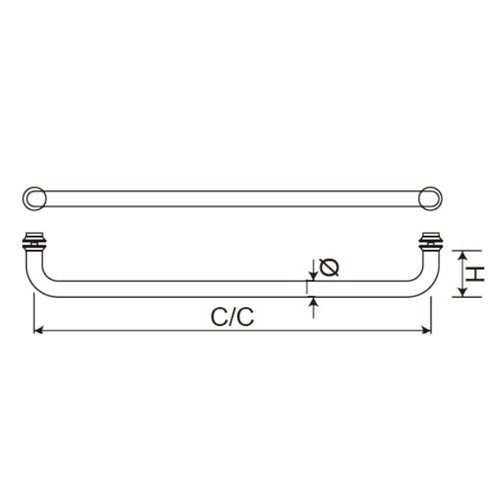 Round Corner Single-Sided Towel Bar (DH-800B)