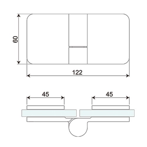 Left / Right Hand 180°Glass to Glass with cover