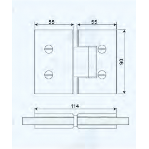 Glass to Glass 180° Shower Hinge (SH180-B-SC)