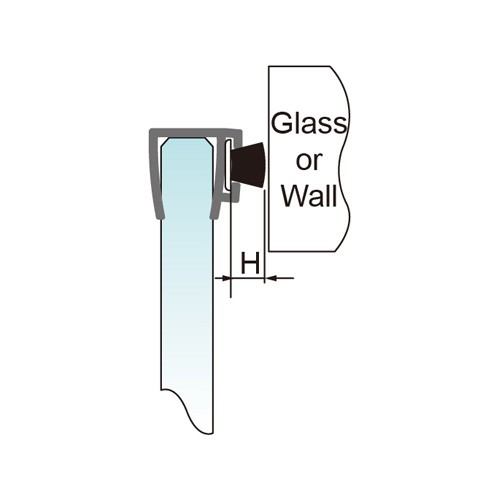 6-12mm Glass Door PVC Seal with Brush - No Glue Required