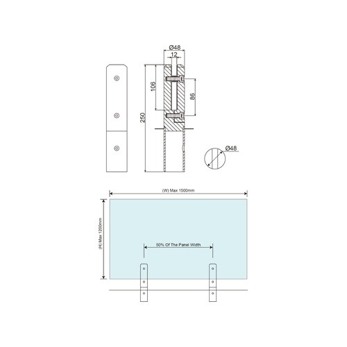 No Glass Cutout MINI Posts Frameless Glass Spigot