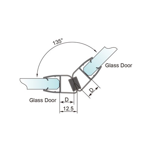 6-12mm Glass Door Magnetic PVC Seal - No Glue Required (PS-9M)