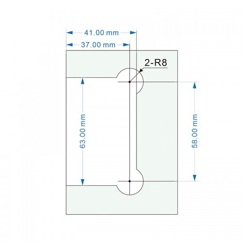 Glass to Wall T Shape 90°Shower Hinge